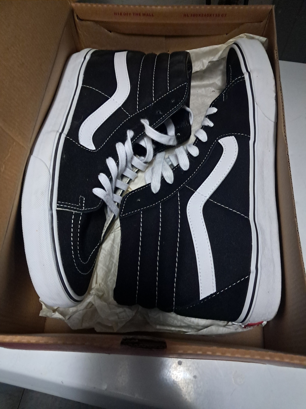 Vans Black & White High-Top Skate Sneakers
